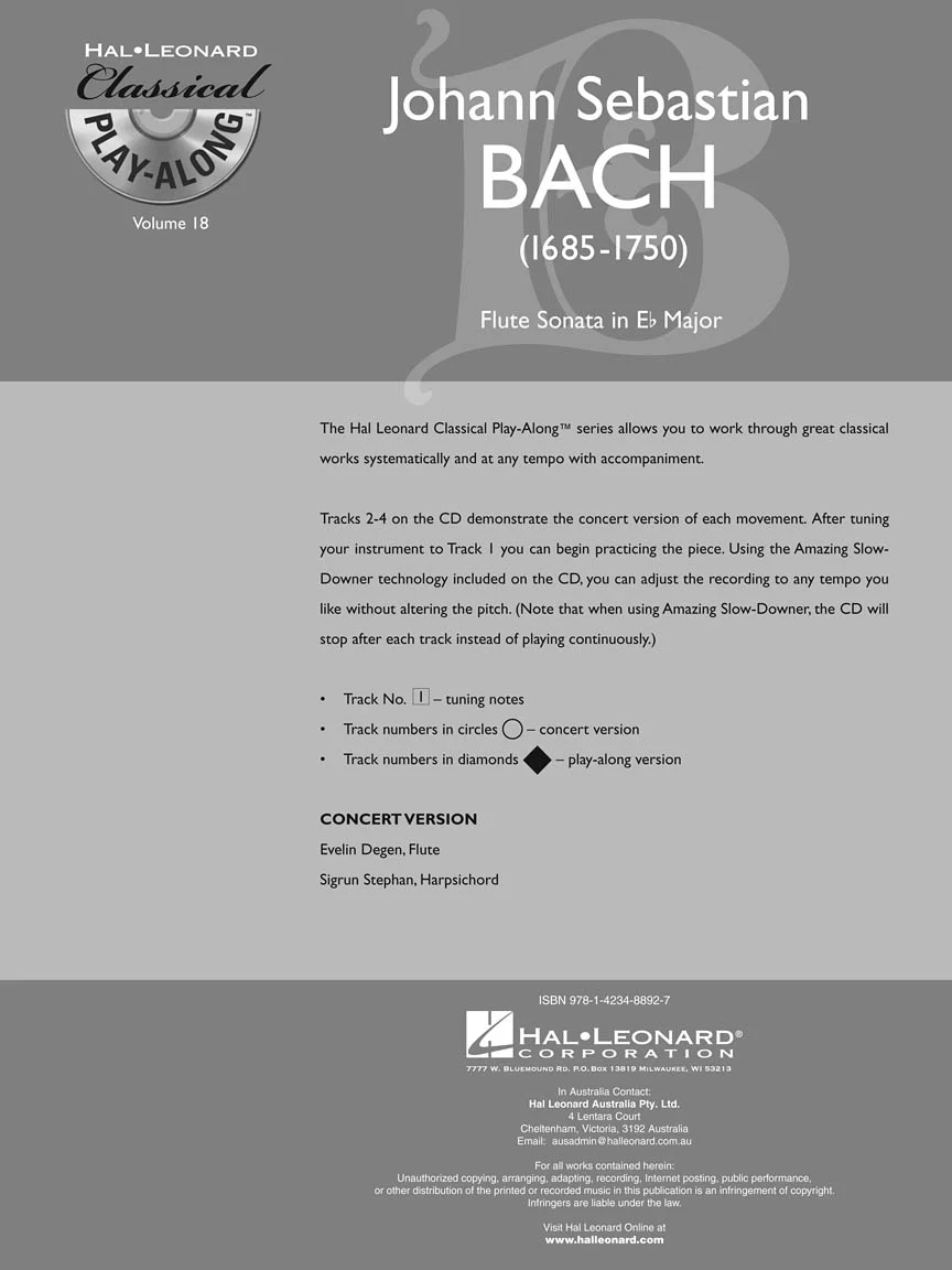 Bach - Flute Sonata in E-flat Major, BWV 1031 - Classical Play-Along Vol. 18 - Image 3