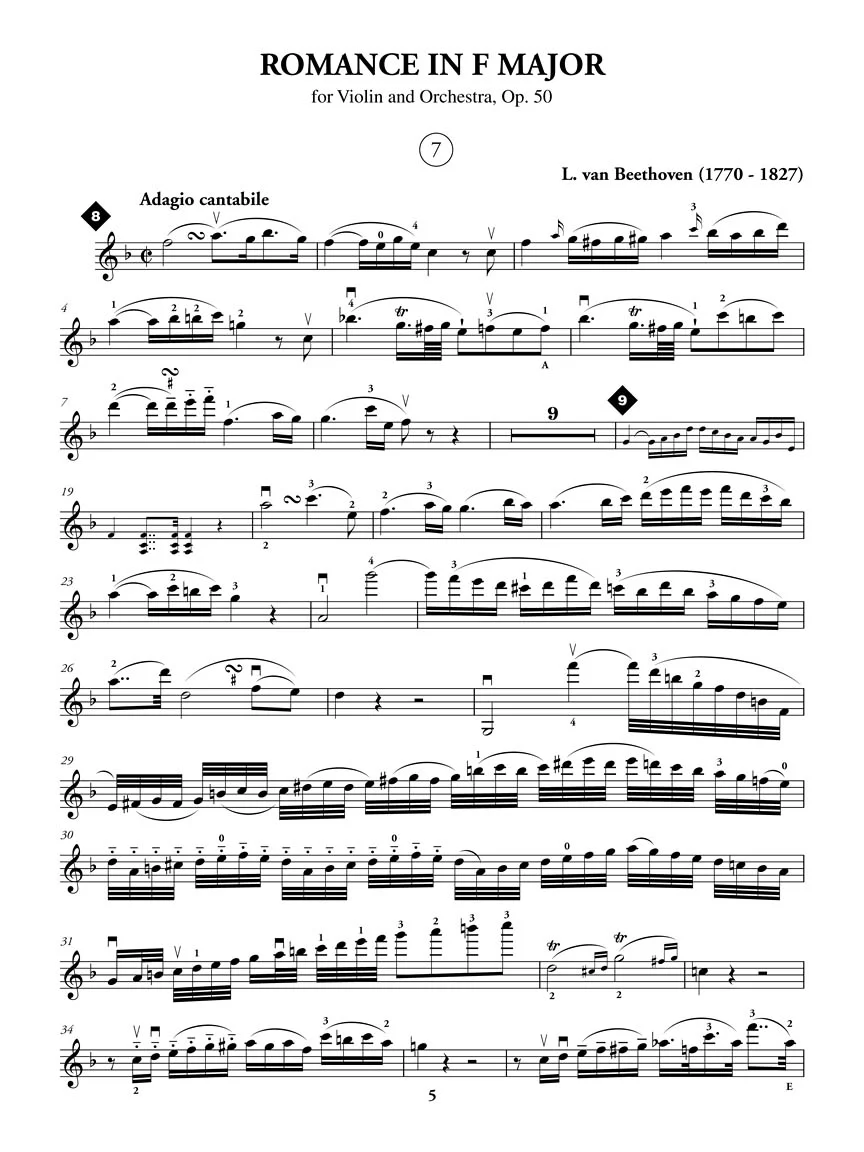 Beethoven 2 Romances for Violin Opus 40 in G and Opus 50 in F (Classical Play-Along) - Image 4