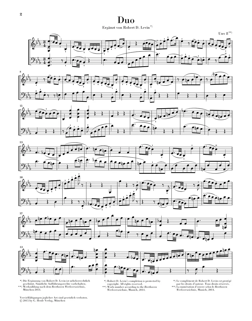 Clearance: Beethoven Duo for Violin and Violoncello (Fragment) - Image 3