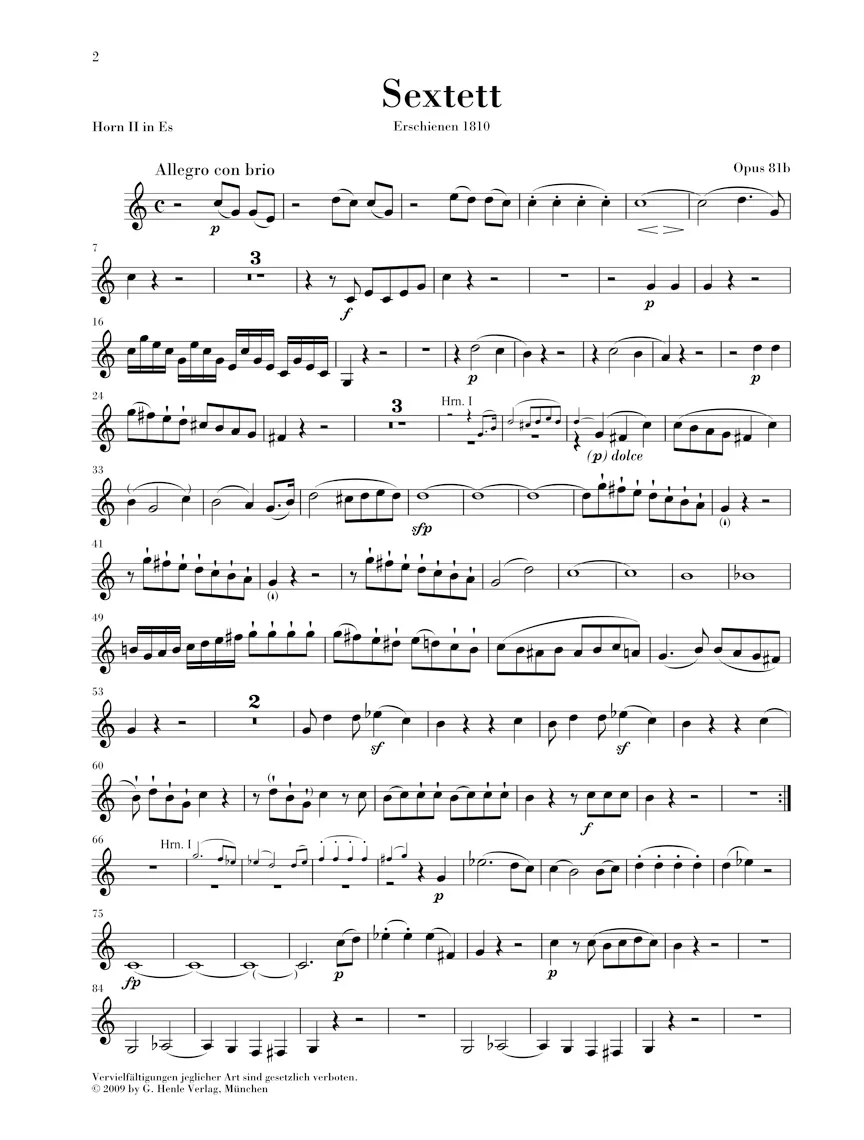 Beethoven Sextet in E flat major Opus 81b - Image 10