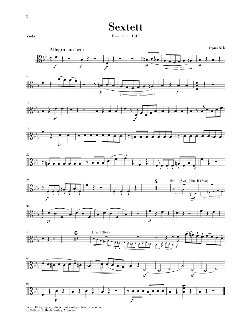 Beethoven Sextet in E flat major Opus 81b - Image 4