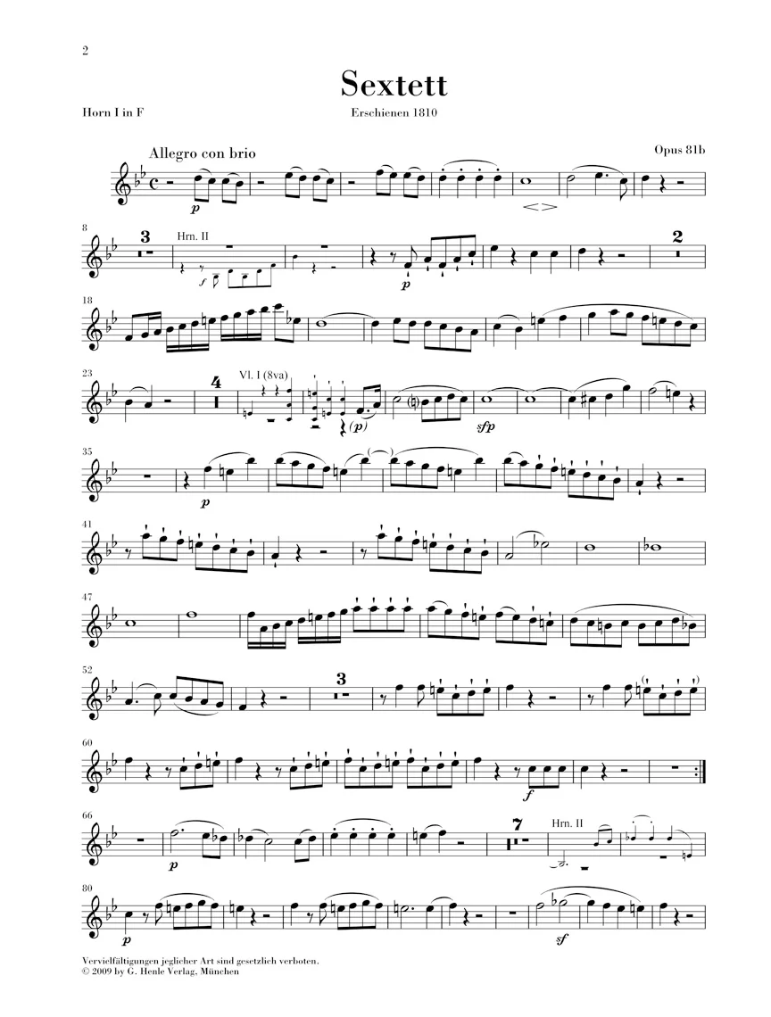 Beethoven Sextet in E flat major Opus 81b - Image 7