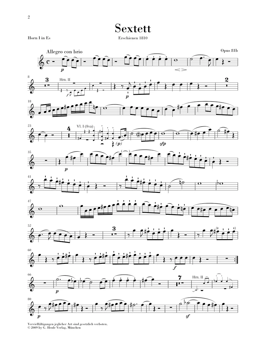 Beethoven Sextet in E flat major Opus 81b - Image 8