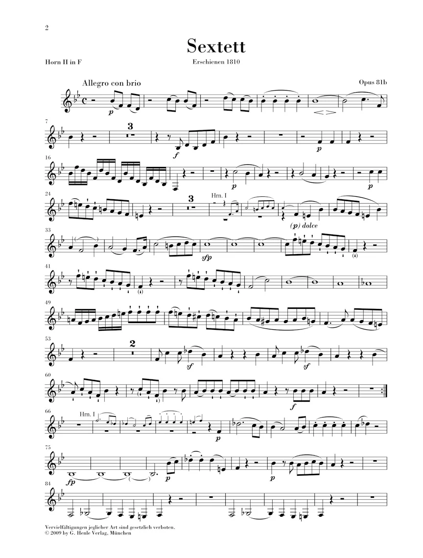 Beethoven Sextet in E flat major Opus 81b - Image 9