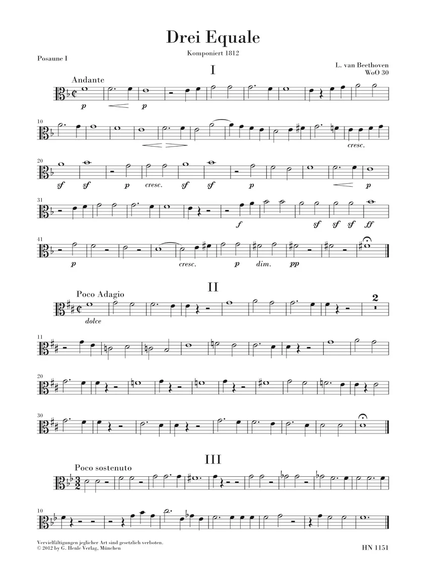 Beethoven - Three Equali WoO 30 Four Trombones - Image 3
