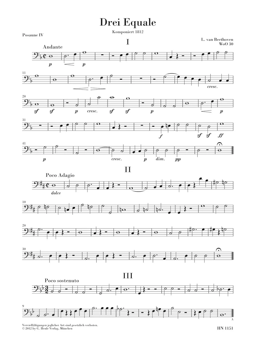 Beethoven - Three Equali WoO 30 Four Trombones - Image 6