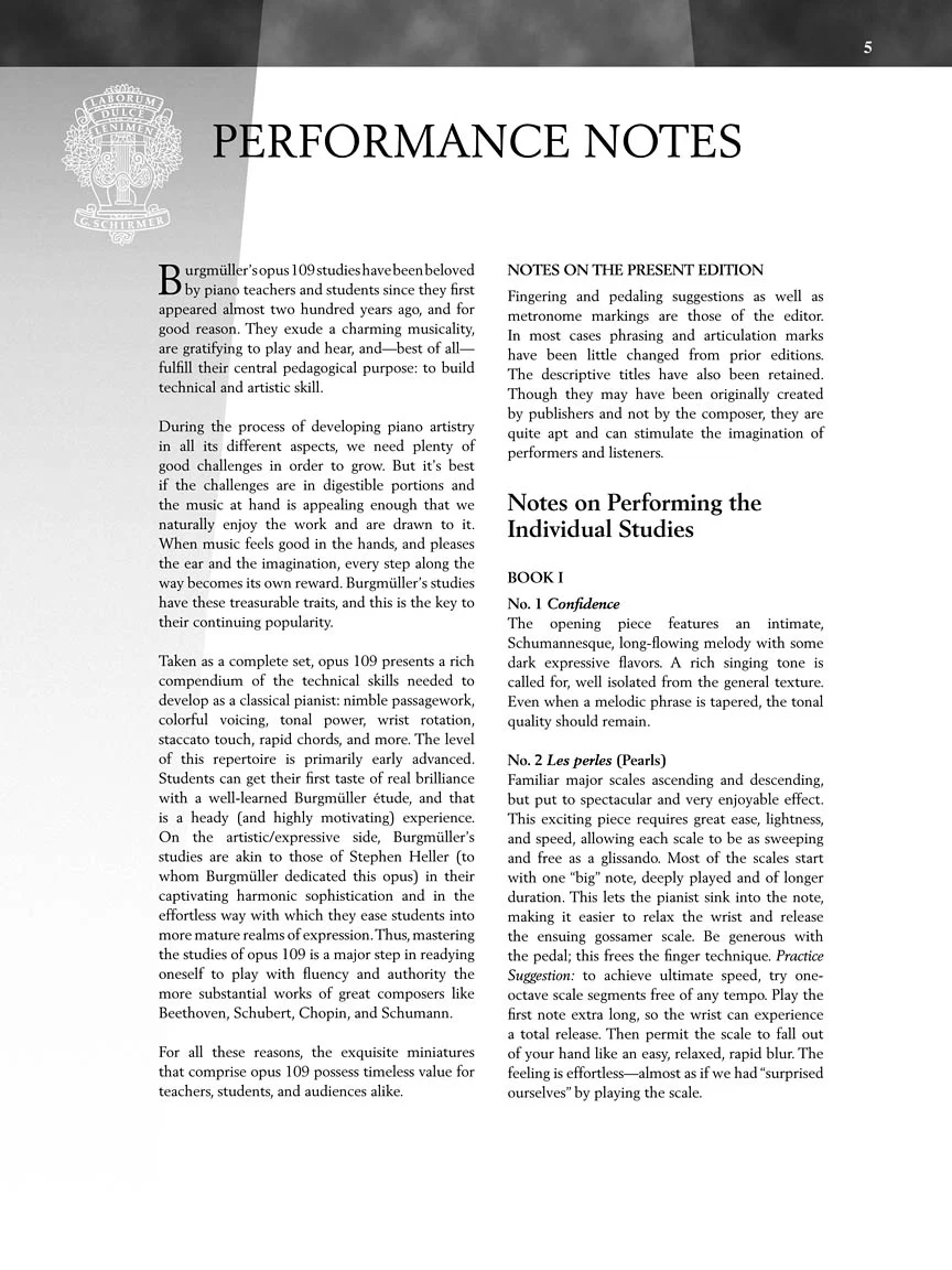 Burgmüller - 18 Characteristic Studies, Op. 109 - Schirmer Performance Edition - Image 4