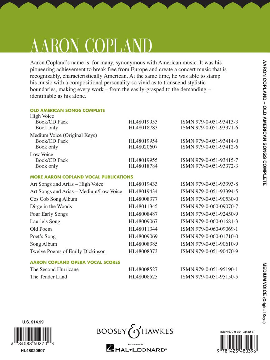 Copland: Old American Songs Complete - Medium Voice (Original Keys) - Image 6