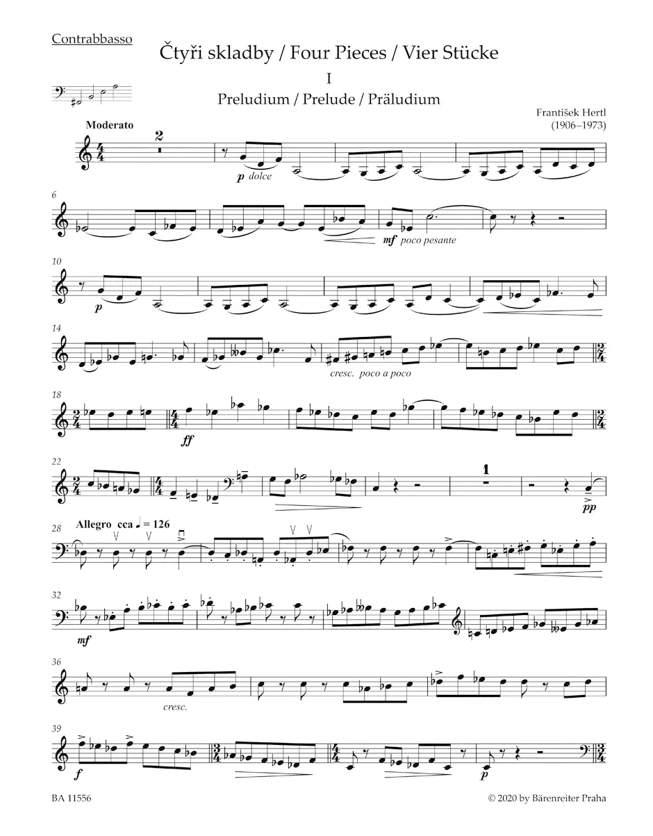 Hertl Four Pieces for Double Bass and Piano - Image 4
