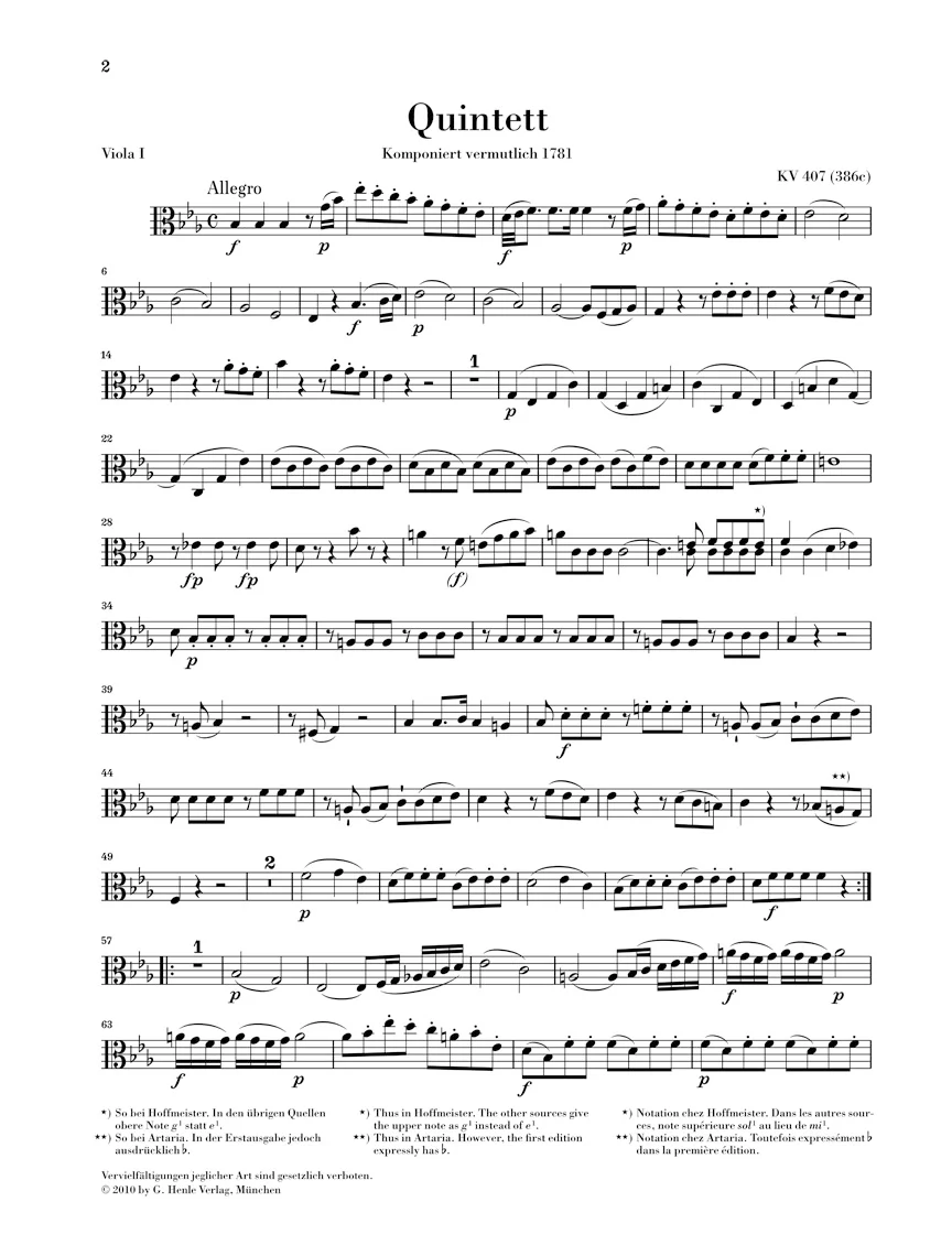 Mozart Horn Quintet in E flat major K407 (386c) - Image 4