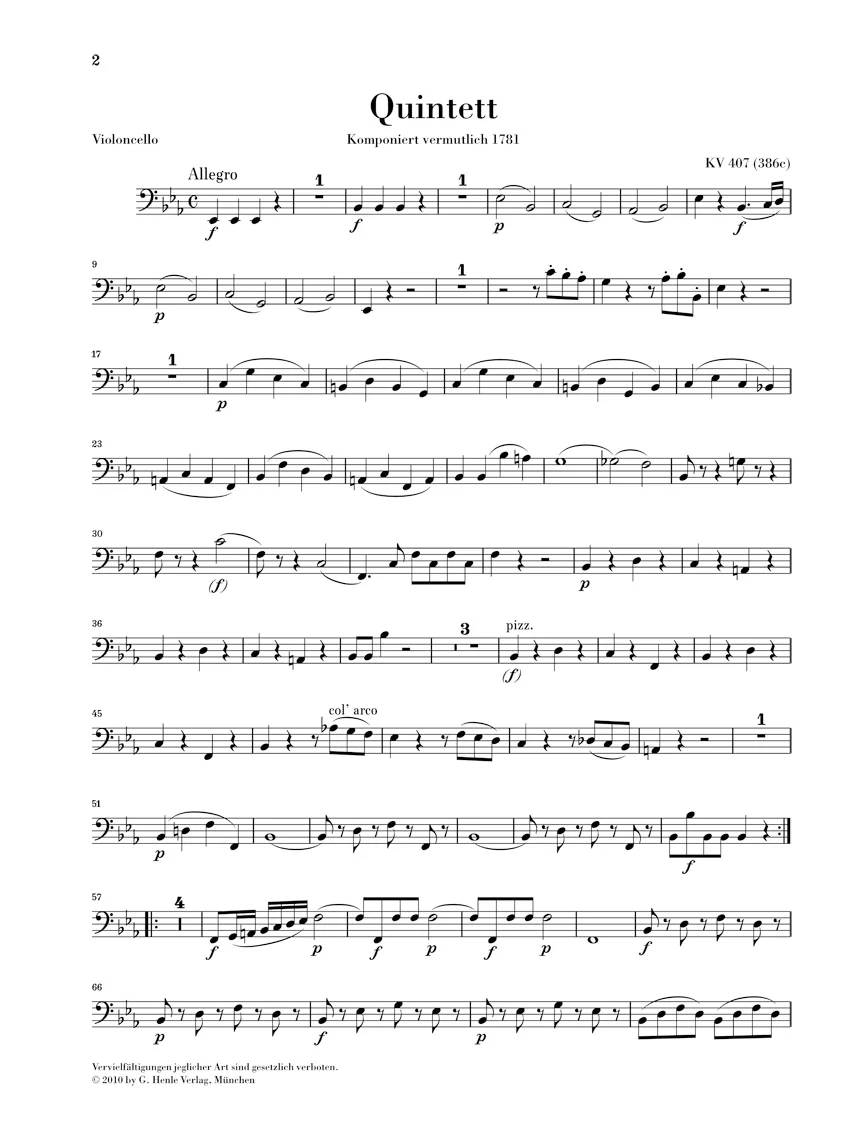 Mozart Horn Quintet in E flat major K407 (386c) - Image 6