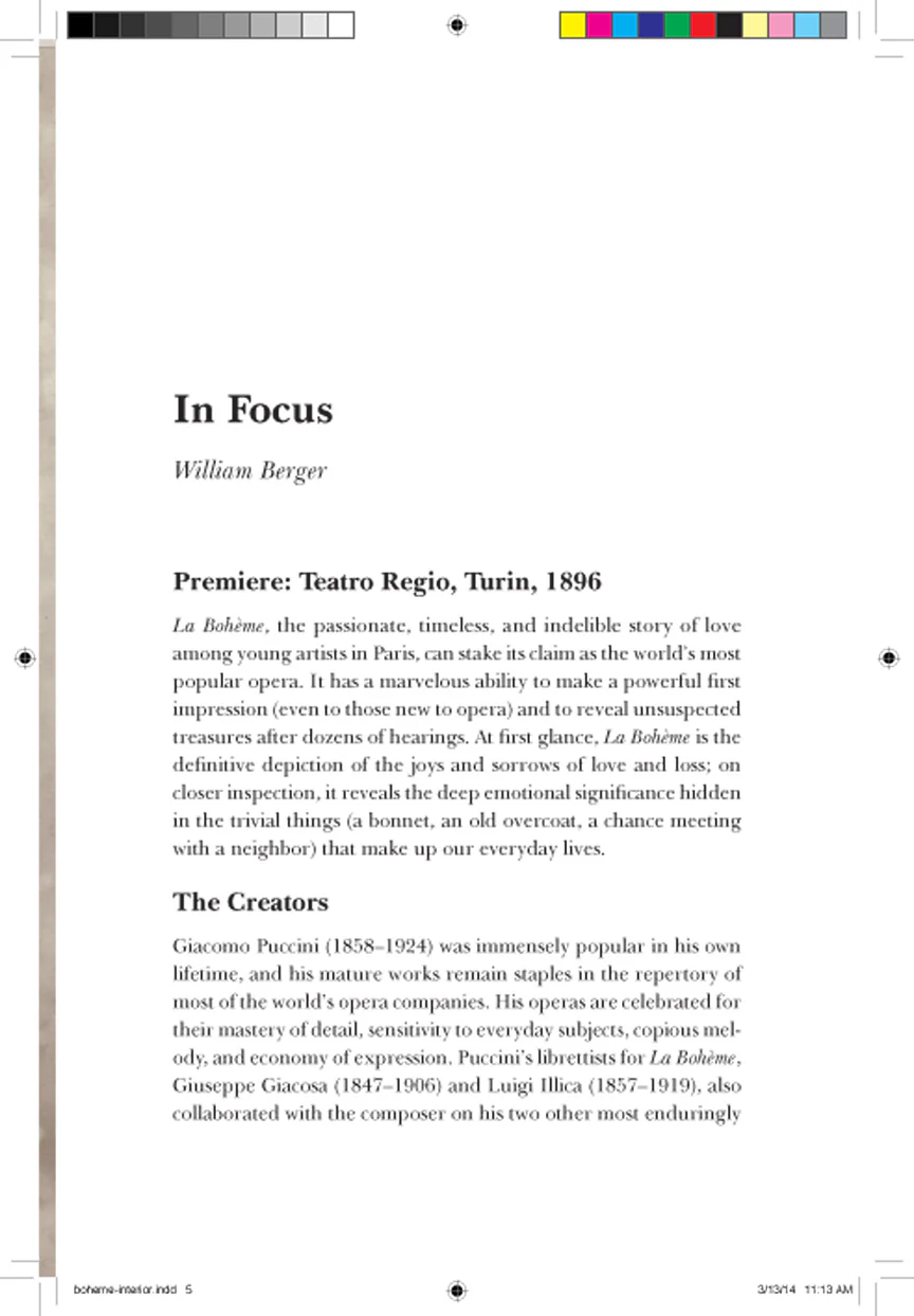 Puccini's La Boheme - The Metropolitan Opera Presents - Complete Libretto - Image 3