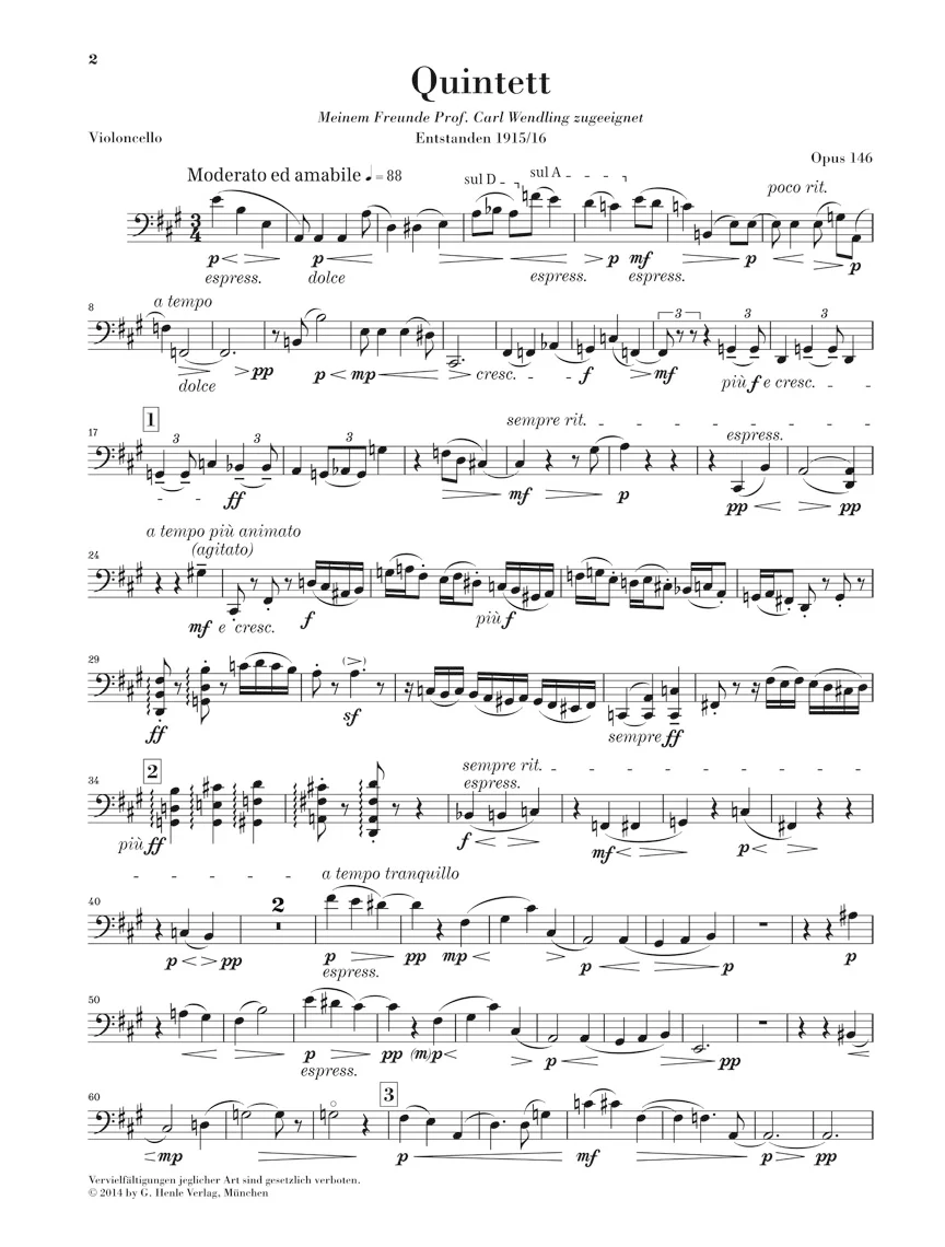 Reger Clarinet Quintet in A major Opus 146 - Image 6