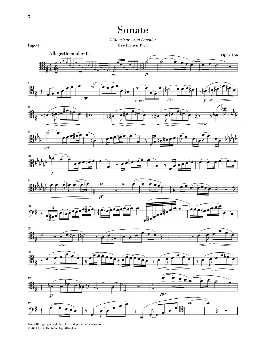 Saint-Saens Bassoon Sonata, Op. 168 - Image 3