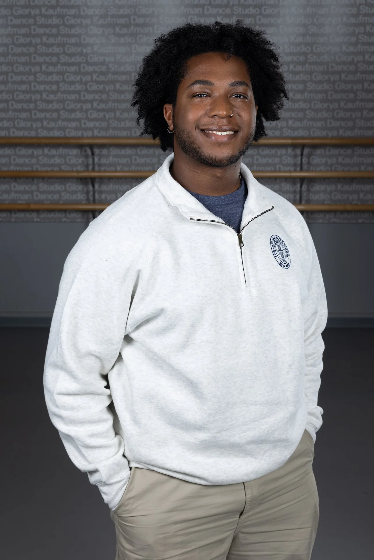 Sweatshirt: Essential Unisex Quarter Zip with Embroidered Seal - Image 3