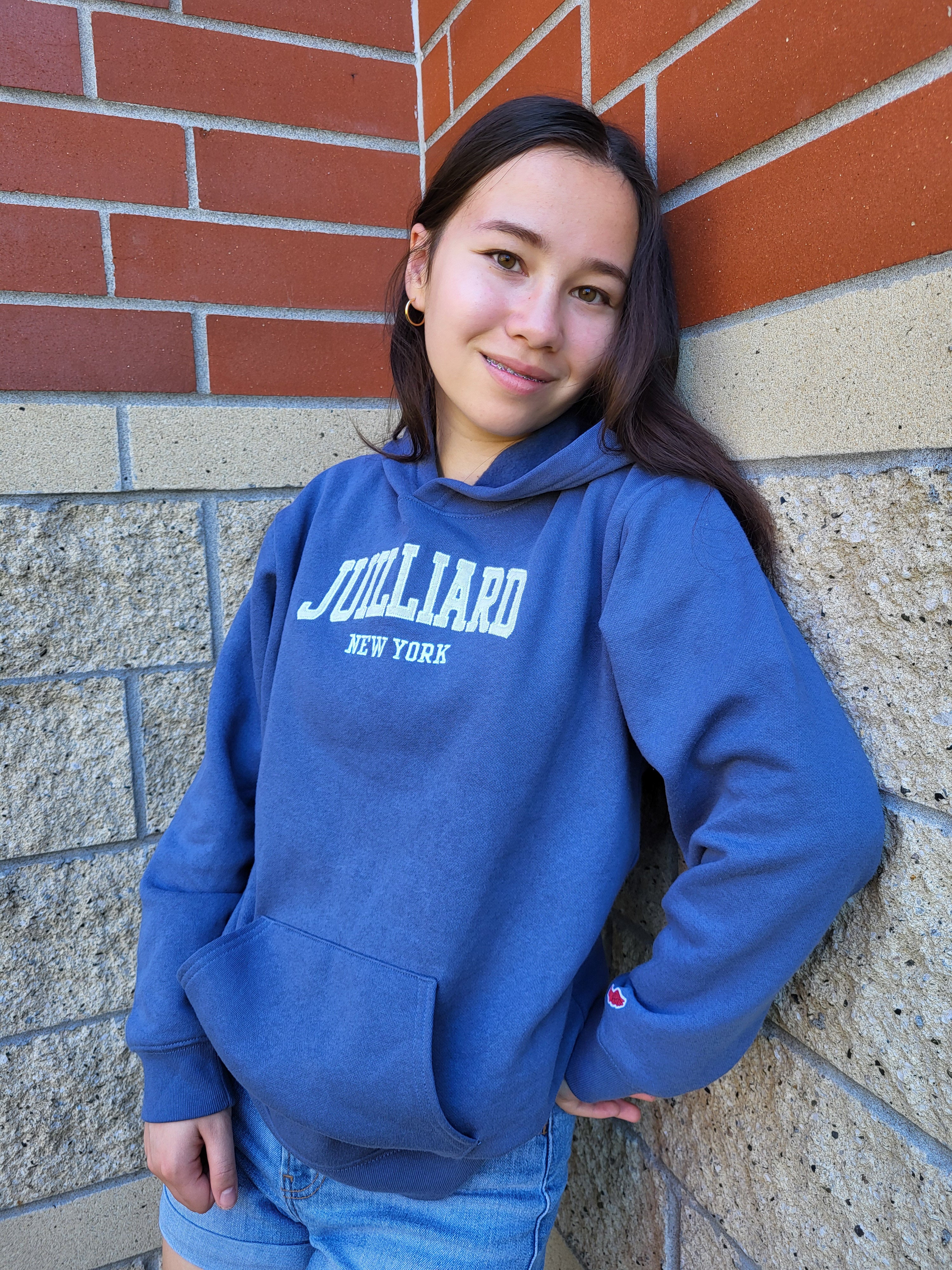 Sweatshirt: Juilliard New York Classic Hood YOUTH Gray/Denim - Image 5