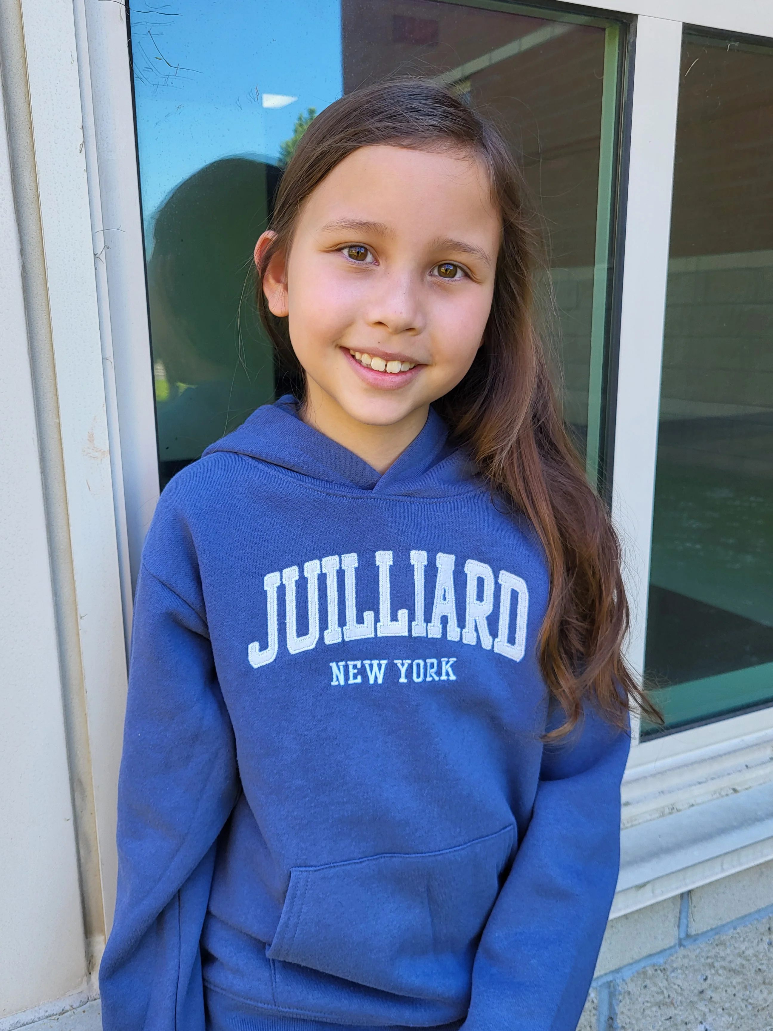 Sweatshirt: Juilliard New York Classic Hood YOUTH Gray/Denim - Image 6
